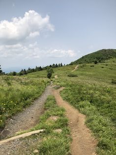 a dirt path going up the side of a hill