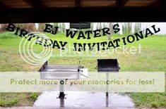 a bbq with water's birthday party in it and the words, picnic or your memories for less