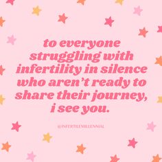 a pink background with stars and the words, to everyone struggling with interivity in science who aren't ready to share their journey, i see you