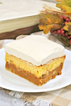 a piece of cake sitting on top of a white plate