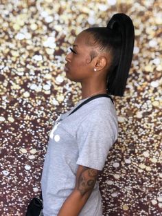 Bob Ponytail Weave, Bestie Hairstyles, Packing Gel Hairstyle, Ponytail Bob, Slick Styles, Frontal Ponytail, Two Ponytail Hairstyles, Slick Ponytail, Bangs Ponytail