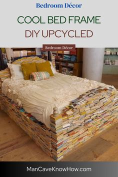 bed, bed frame, diy bed, diy bed frame, pallet bed, upcycled bed, bedroom, bedroom furniture Frame Projects, Bed Frame Design, Bedroom Tips, Diy Bed Frame, Perfect Bedroom, Bed Frame With Storage, Diy Bed, Book Decor, Bed Design