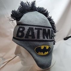 Batman Beanie with Mohawk Youth Or Size Small Fleece Lined Winter Hat Ear Flaps | eBay Boys Accessories, Winter Months, Winter Wardrobe, Kids Boys, Stay Warm, Warm And Cozy, Everyday Wear, Accessories Hats, Winter Hats