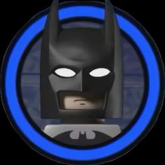 the lego batman movie logo is shown in this animated image, which appears to be blue and black