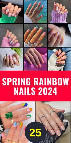 Gel Rainbow Nails, Spring Rainbow, Blending Colors, Cotton Candy Clouds, Spring Palette, Trendy Nail Art, Rainbow Nails