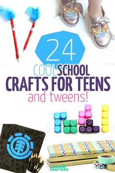 24 "Cool School" Crafts for Teens AND Tweens! Cool School, Crafts For Teens To Make, Back To School Crafts, Diy And Crafts Sewing, Craft Wedding, Crafts For Teens, School Crafts, Craft Videos, Crafts To Sell