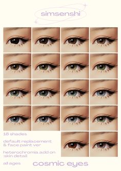 the different types of eyes are shown in this graphic style, and it is easy to use