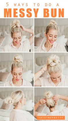 Hair Accessories Updo, Bun Twist, Bun Messy, Bun Tutorials, Messy Bun Tutorial, A Messy Bun, Messy Buns, Messy Bun Hairstyles, Messy Hairstyles