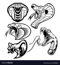 an image of snake and cobra tattoo designs