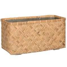 a woven basket is shown on a white background