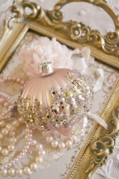 Dreaming Of A Pink Christmas, Shabby Christmas, Pink Ornament