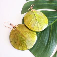 Green Leaf Earrings, Natural Jewelry, Gypsy Earrings, Banana Leaf Earrings, Bohemian Earrings, Leaf Jewelry, Copper Wire Natural Jewelry Handmade Artisan Jewelry: These Indonesian Banana Leaf Earrings Are A Beautiful Depiction Of The Natural Woman That Resides In You. You Enjoy Beautiful Outdoor Scenery And Earth Tones. What Better Way To Show Your Love For Nature? Approx. 3" In Diameter, 4" In Length Handmade Leaf-shaped Nature-inspired Earrings, Bohemian Leaf-shaped Pierced Earrings, Handmade Adjustable Leaf-shaped Earrings, Outdoor Scenery, Adornment Jewelry, Earrings Leaf, Natural Jewelry, Natural Women, Earrings Bohemian