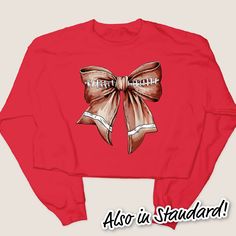 Stay cozy and stylish with this trendy coquette football bow sweatshirt. Perfect for any football lover, this sweatshirt is cropped for a flattering fit. Show off your love for the game while staying on trend. 8 oz./yd² (US) 13.3 oz./L yd (CA), 50/50 cotton/polyester, 20 singles Classic Fit Air jet yarn for softer feel and reduced pilling Double-needle stitching at shoulders, armholes, neck, waistband and cuffs 1x1 rib with spandex for enhanced stretch and recovery RETURNS & EXCHANGES : These items are NON returnable as we print on demand. Due to the custom printing, we are unable to return or exchange. If you have any questions at all before ordering, please call, live chat, or email us! We are sure you will love your items. Casual Tops For Cheerleading In Fall, Cheerleading Tops For Fall, Winter Long Sleeve Tops For Cheerleading, Casual Fall Cheerleading Sweatshirt, Fall Cheerleading Sweatshirt With Graphic Print, Fall Graphic Print Sweatshirt For Cheerleading, Fall Cotton Sweatshirt For Cheerleading, Cards Sign Wedding, Bow Sweatshirt