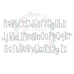 the font and numbers are drawn in different ways, including letters with flowers on them