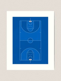 a blueprint drawing of a basketball court