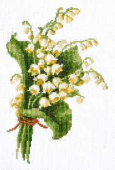 the cross stitch pattern shows lily of the valley