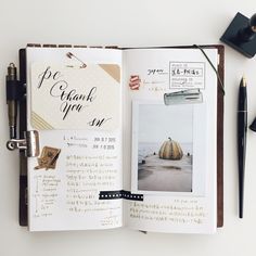 an open notebook with writing on it and the words write your journal for every travel