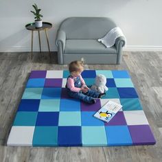 Create a cozy spot for toddlers and infants to be active or take a break anywhere with this convenient folding version of our Softscape activity mats. Encourage the safe development of gross motor skills as little ones crawl, scoot, and roll on the plush 1-inch thick foam play mat that easily folds for storage. Stimulate early color identification and interaction with this mat's vibrant colors and visually engaging pattern. The surface material is phthalate-free soft leather polyurethane that's Home Daycare Rooms, Foam Play Mat, Daycare Rooms, Mother Hood, Infant Room, Blue Slime, Basement Playroom, Gross Motor Activities, Toddler Activity