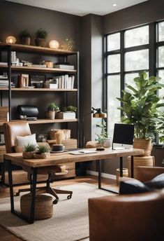 a living room filled with furniture and a large window covered in lots of natural light