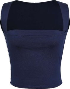 Square Neck Cropped Tank Top – Micas Casual Fitted Navy Crop Top, Navy Casual Fitted Crop Top, Navy Fitted Tops For Summer, Navy Fitted Top For Summer, Fitted Navy Crop Top For Summer, Navy Fitted Sleeveless Top, Navy Fitted Sleeveless Tank Top, Fitted Navy Tank Top For Spring, Pretty Ppl