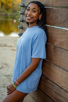 Summer all year round here with our Beach Club Summer embroidered tee. This beautiful chambray blue dyed 100% US Ring Spun Cotton Tee features a yellow shell embroidery design in the center chest. Details: 100% US Ring Spun Cotton Sizes S-4XL. Oversized Fit. Shirt color may vary in different lightings Garment dyed for that lived in feel and almost no shrinkage at home. Topstitched, classic width, rib collar Made With Respect Proud member of the U.S. Cotton Trust Protocol Production & Shipping: P Casual T-shirt For Summer, Casual Medium Wash T-shirt For Summer, Embroidered Light Wash Tops For Summer, Summer Relaxed Fit Medium Wash T-shirt, Beach Embroidered Short Sleeve T-shirt, Embroidered Short Sleeve Beach T-shirt, Embroidered Short Sleeve T-shirt For Beach, Washed Short Sleeve Tops For Beach, Washed Short Sleeve Tops For The Beach