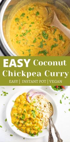 an easy coconut chickpea curry recipe in a crock pot