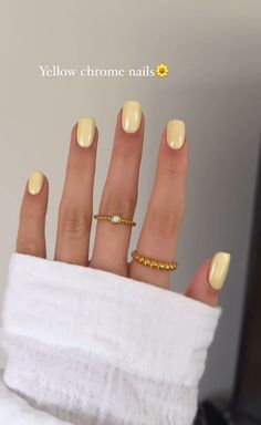 Butter Yellow Nails, Yellow Short Nails, Square Gel Nails, Neutral Nails Acrylic, Hallway Shelf, Stylish Nails Designs, Nails Now