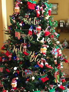 a decorated christmas tree in a living room