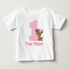 Let your little one show off their first birthday in a fun way with this personalized 1st birthday puppy dog. Personalized Baby Girl Clothes, Birthday Puppy, 1st Birthday Dresses, Personalized T Shirt, 1st Birthday Girl, Pink Ladybug, Ladybug Birthday, Personalized Baby Girl, Top Baby Products