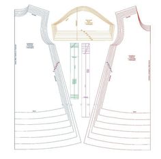 the front and back views of a sewing pattern