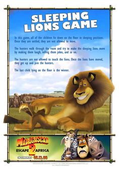 the lion and the mouse movie poster with an advertise for sleeping lions game