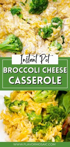 broccoli cheese casserole with text overlay