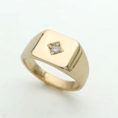 Diamond Signet Ring, Large Chunky Solid 14k Gold Square Signet Ring, Fine Jewelry Modern 14k Gold Signet Ring With Single Cut Diamonds, 14k Gold Diamond White Signet Promise Ring, Minimalist Diamond Signet Ring With Polished Finish, Minimalist Formal Signet Ring With Single Diamond, Modern Gold Signet Ring With Single Diamond, Classic 14k Gold Signet Ring With Diamond, Diamond White 14k Gold Signet Promise Ring, Classic Rectangular Signet Ring With Diamond Accents, Classic 14k Gold Signet Ring With Single Cut Diamonds