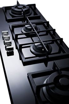 Summit 43 in. Gas-on-Glass Gas Cooktop in Black with 4 Burners GC443BGL - America Best Appliances, LLC Kitchen Island With Cooktop, Island Cooktop, Glass Cooktop, Iron Grate, Gas Cooker, Gas Cooktop, Kitchen Stove, Kitchen Furniture Design, Gas Stove