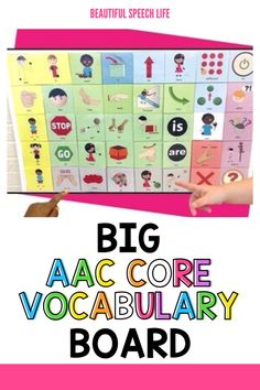 a poster with the words, big ac core vocabulary board