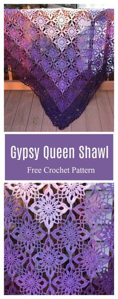 Gypsy Queen Shawl Free Crochet Pattern Sunflower Shawl Crochet Pattern, Crochet Motif Patterns Square, Geek Crochet, Shawls Crochet, Cape Crochet, Crochet Vests, Poncho Patterns, Crochet Shawl Free, Crocheted Shawl