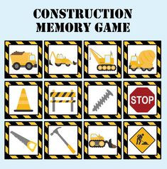 construction memory game for kids to play