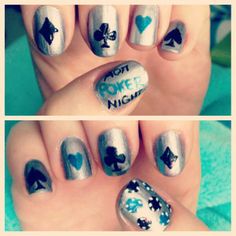 poker night! - nail cred catherine loomis Exotic Nails, Print Tattoos, Paw Print Tattoo, Paw Print, Tattoos