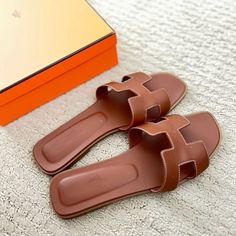 Hermes Are Very Excellent Condition Minor Scuffs Purchases Too Big So Didn't Wear Them A Lot Hermes Colors, Hermes Shoes, Hermes Oran, Women's Shoes Sandals, Shoes Sandals, Women Shoes, Sandals, How To Wear, Color