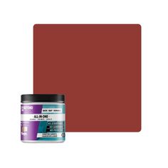 the red paint is being used to create an all - in - one wallpaper