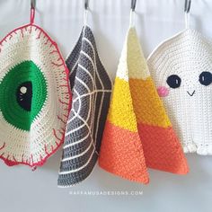 Halloween Dishcloths Crochet pattern by RaffamusaDesigns