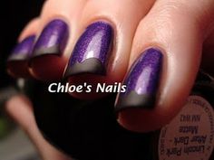 For Football Season!! Chloe Nails, Fun Manicure, Purple Tips, Black Tips, Nail Effects, Purple Nail, Black Nail Designs, Nail Polish Designs, Cute Nail Designs