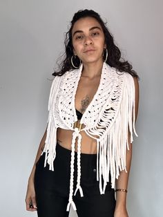 Bohemian vest to add elegance and style to your outfit Bohemian Fringe Vest For Festivals, Bohemian Fringe Vest, Bohemian Fringe Vest For Spring, Goddess Juno, Bohemian Vests, Inner Confidence, Confident Women, Love Marriage, Handmade Macrame