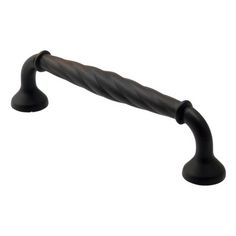 a black handle on a white background