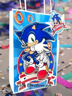 Sonic Favor bag Sonic Party Bags, Recycle Paper, Sonic Party, Sonic Birthday, United State, Intellectual Property, Party Bags, Paper Bags, The Hedgehog