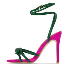 Introducing our stylish Pink Green Square Toe Shoes! Adorned with a charming bow strap, these sandals feature a trendy square toe design and comfortable heels for all-day wear. Color: pink green Heel Type: stiletto heel Heel height: 4 inches/ 10 cm Toe：square toe Handcrafted US sizing. Fits true to size. Dark Green Dress, Square Toe Shoes, Green Heels, Green Square, Green Bows, Comfortable Heels, Pink Heels, Nude Heels, Heels Sandals