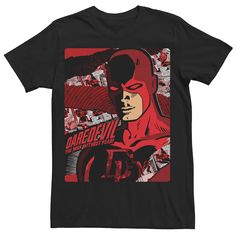 Add this men's Daredevil tee to your wardrobe if you dare. Crewneck Short sleeves FABRIC & CARE Cotton Machine wash Imported Color: Black. Gender: male. Age Group: adult. Pattern: Graphic. Retro Tee, Pattern Graphic, Ash Grey, This Man, Maryland, Fabric Care, Tshirt Print, Printed Shirts, Age Group