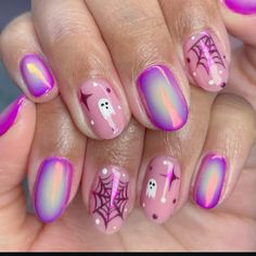 Gelish Halloween Nails, Spooky Summer Nails, Halloween Nail Ideas, Holloween Nails, October Nails, Goth Nails, Seasonal Nails, Halloween Nail Designs, Get Nails