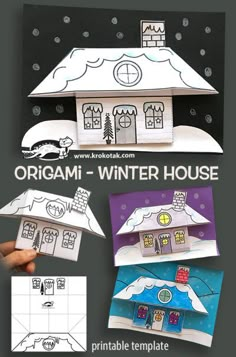 an origami house is shown with instructions to make it