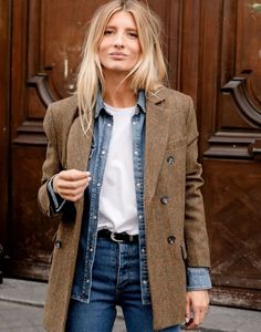 Mode Tips, Looks Street Style, Denim Blazer, Outfits Casuales